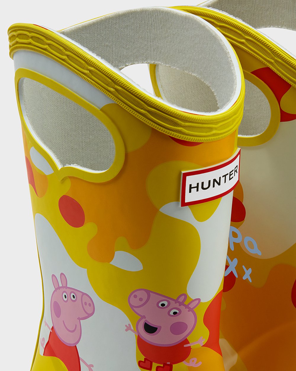 Kids Hunter Rain Boots Yellow - Original First Peppa Pig Grab Handle - 5912768-HC